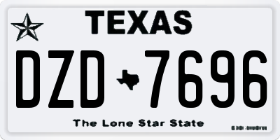 TX license plate DZD7696