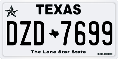 TX license plate DZD7699