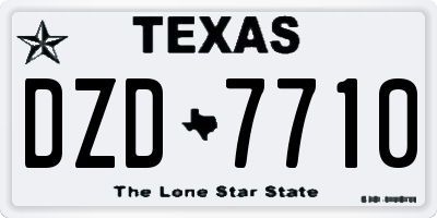 TX license plate DZD7710