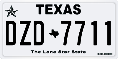 TX license plate DZD7711