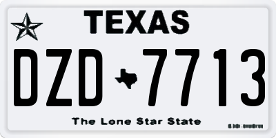 TX license plate DZD7713