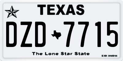 TX license plate DZD7715