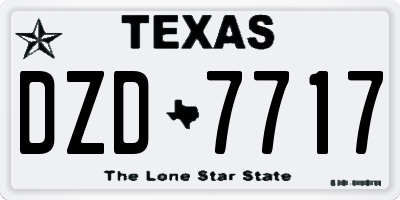TX license plate DZD7717