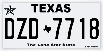 TX license plate DZD7718