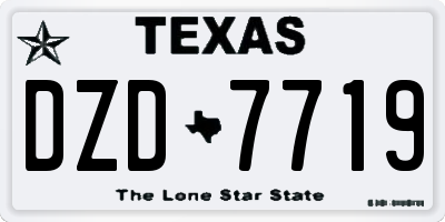 TX license plate DZD7719