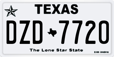 TX license plate DZD7720