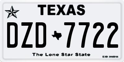 TX license plate DZD7722