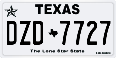 TX license plate DZD7727
