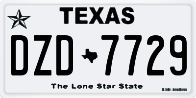 TX license plate DZD7729