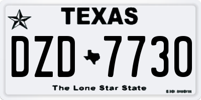 TX license plate DZD7730