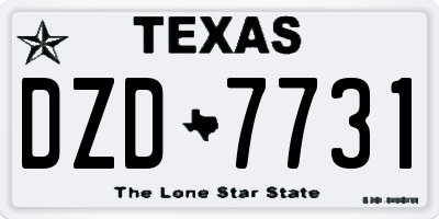 TX license plate DZD7731