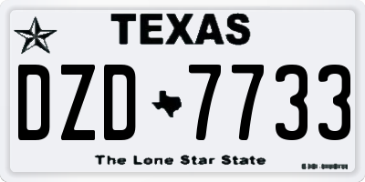 TX license plate DZD7733