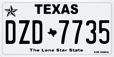 TX license plate DZD7735