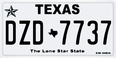 TX license plate DZD7737