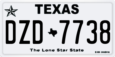 TX license plate DZD7738