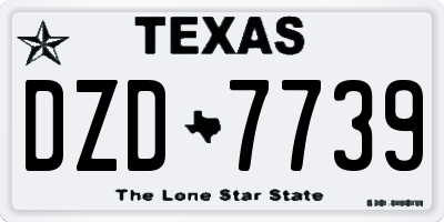 TX license plate DZD7739