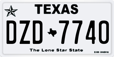 TX license plate DZD7740