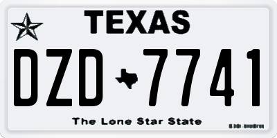 TX license plate DZD7741