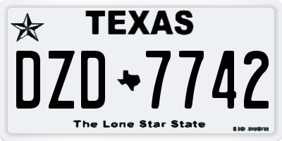 TX license plate DZD7742