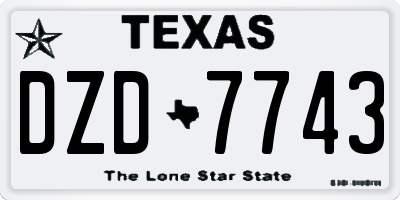 TX license plate DZD7743