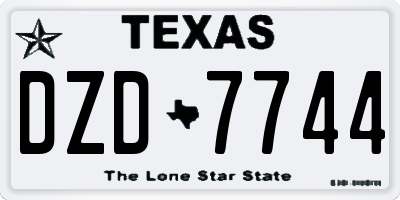 TX license plate DZD7744