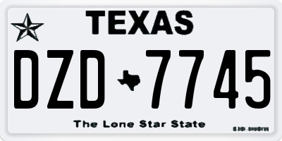 TX license plate DZD7745