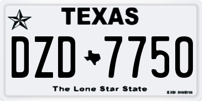TX license plate DZD7750