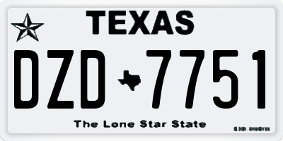 TX license plate DZD7751