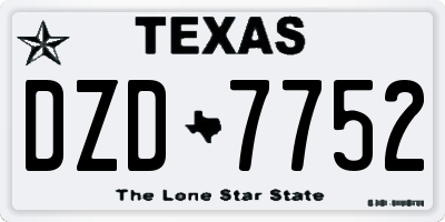 TX license plate DZD7752
