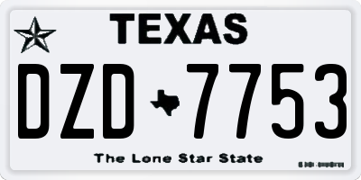 TX license plate DZD7753