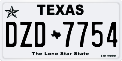 TX license plate DZD7754