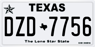 TX license plate DZD7756