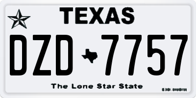 TX license plate DZD7757
