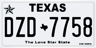 TX license plate DZD7758