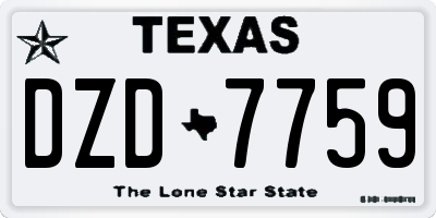 TX license plate DZD7759