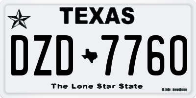 TX license plate DZD7760