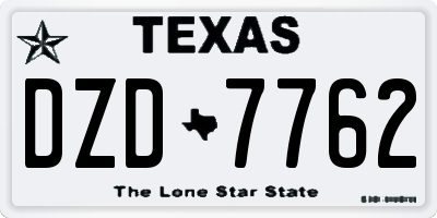 TX license plate DZD7762