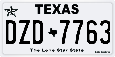 TX license plate DZD7763