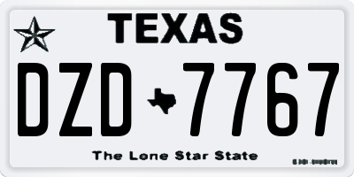 TX license plate DZD7767