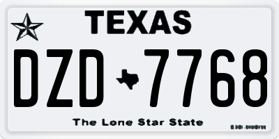 TX license plate DZD7768