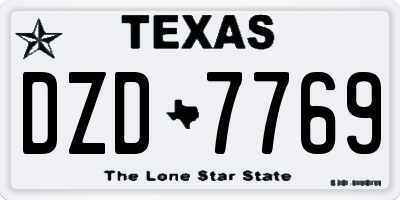 TX license plate DZD7769