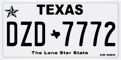 TX license plate DZD7772