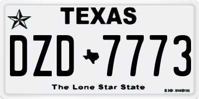 TX license plate DZD7773