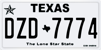TX license plate DZD7774