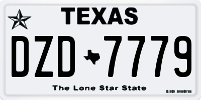 TX license plate DZD7779