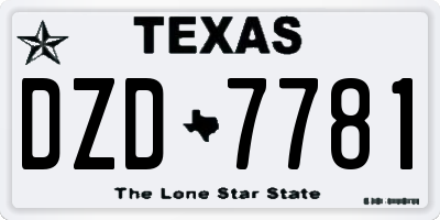 TX license plate DZD7781