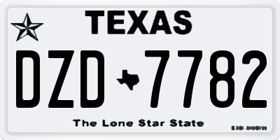 TX license plate DZD7782