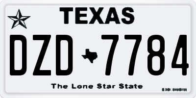 TX license plate DZD7784