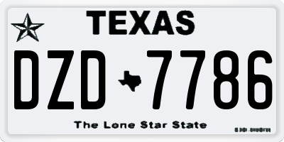 TX license plate DZD7786