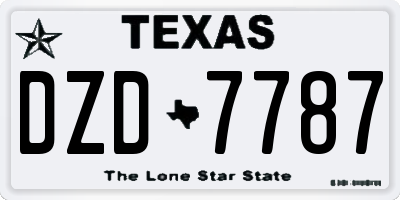 TX license plate DZD7787